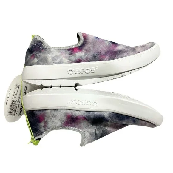 NEW Oofos Womens Size 6 OOmg Eezee Slip On Sport Recovery Shoes Tie Dye Pink - Picture 4 of 8